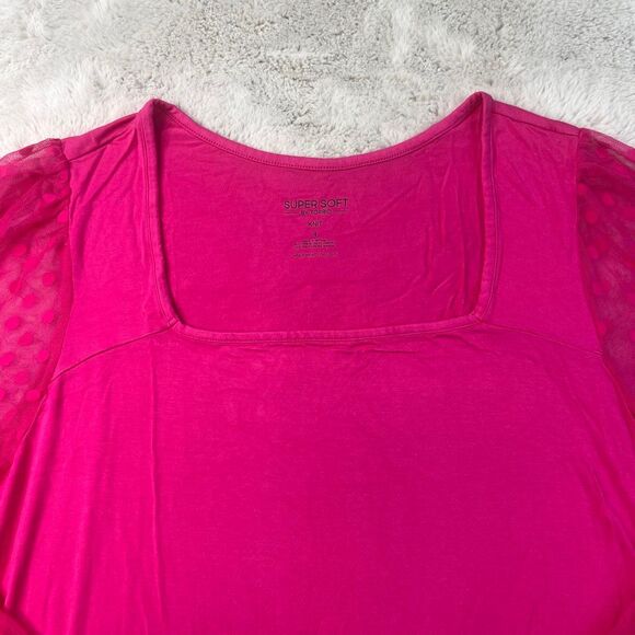 Torrid Lot of 2 Tops Blouses Plus Size 4X Womens Shirts Floral Polka Dot Sheer - Picture 3 of 13